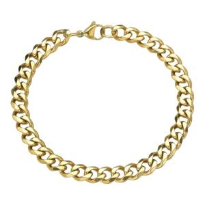 Men Gold Stainless Steel Chain Bracelet